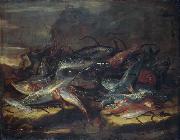 Giuseppe Recco Still-life with fish. oil painting
